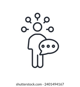 language skills icon. vector.Editable stroke.linear style sign for use web design,logo.Symbol illustration.