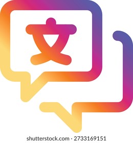 Icono de Vector de estilo de degradado de línea de medios sociales