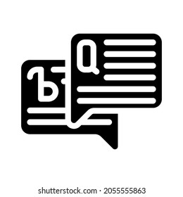 lenguaje que habla glifo vector de icono. signo de la lengua hablada. símbolo de contorno aislado ilustración negra