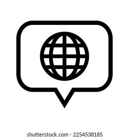 Language speech balloon icon. Vector.