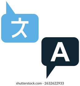Language translate icon vector for multilingual education, communication, and translation. Ideal for language apps, school content, and global learning visuals.