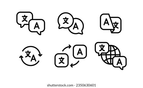 Language translate icons. Design for web and mobile app.