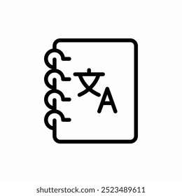 language translate notebook icon sign vector