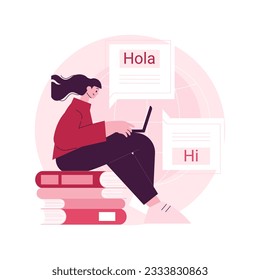 Language translation abstract concept vector illustration. Online language translator, multilingual translation app, business service, technical documents, speech to text abstract metaphor.