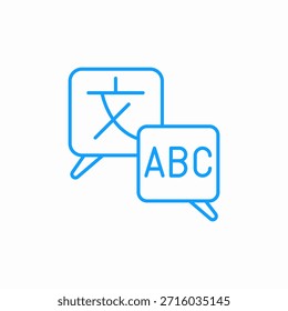 Vector de signo de burbujas de traducción de idiomas