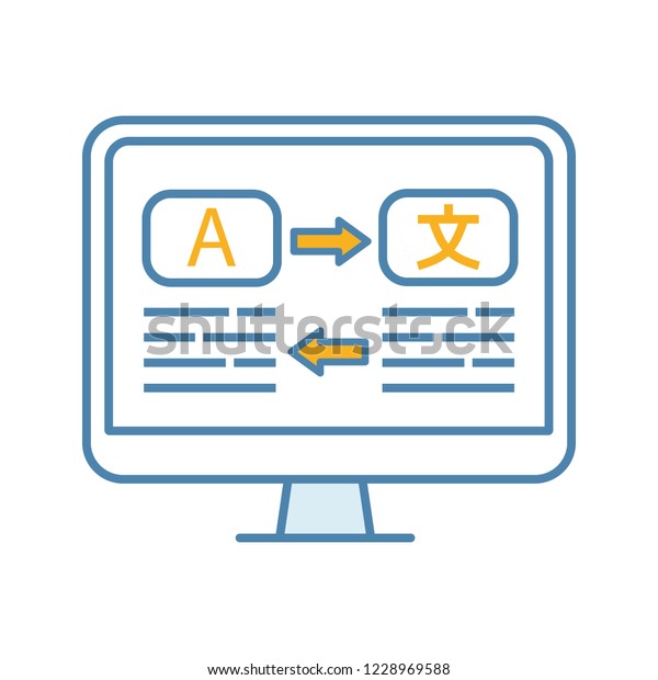 Language Translation Color Icon Online Translator Stock Vector