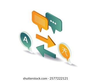 Language translation communication concept illustration