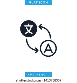 Language Translation Dictionary Icon Vector Logo Design Template