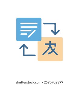 Language Translation Flat Icon Design