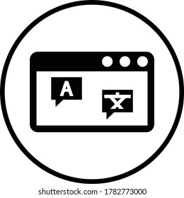 Icono de traducción de idioma / vector negro