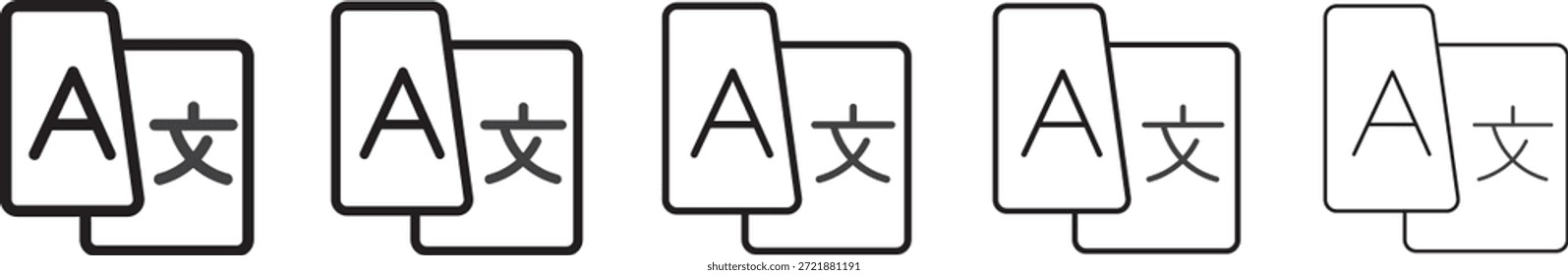 
Icono de traducción de idiomas con burbujas de chat para un App de traductores en línea. Signo de cambio de idioma global, diccionario de idiomas extranjeros, servicio de voz. Icono de idioma sobre fondo transparente