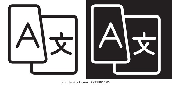 
Icono de traducción de idiomas con burbujas de chat para un App de traductores en línea. Signo de cambio de idioma global, diccionario de idiomas extranjeros, servicio de voz. Icono de idioma sobre fondo transparente