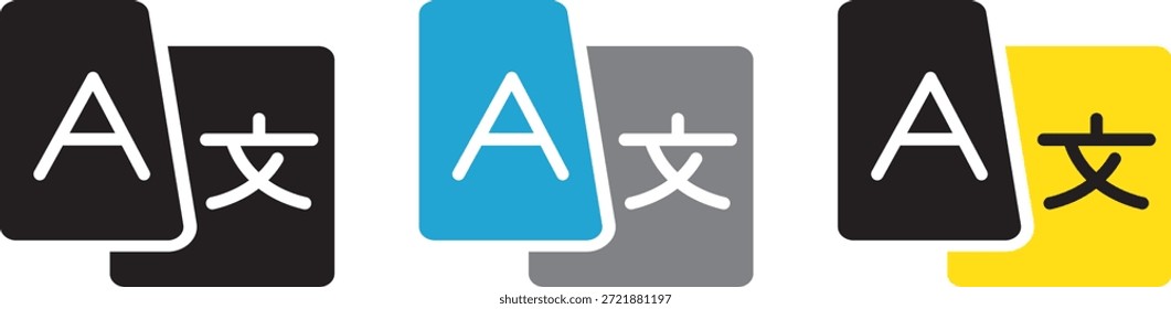
Icono de traducción de idiomas con burbujas de chat para un App de traductores en línea. Signo de cambio de idioma global, diccionario de idiomas extranjeros, servicio de voz. Icono de idioma sobre fondo transparente