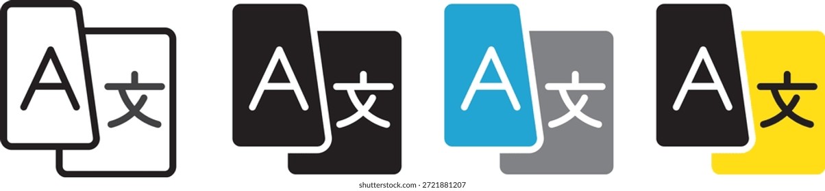 
Icono de traducción de idiomas con burbujas de chat para un App de traductores en línea. Signo de cambio de idioma global, diccionario de idiomas extranjeros, servicio de voz. Icono de idioma sobre fondo transparente