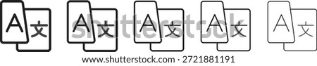 
Language translation icon with chat bubbles for an online translator app. Global language switch sign, foreign language dictionary, speech service. Language icon on transparent background