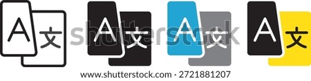 
Language translation icon with chat bubbles for an online translator app. Global language switch sign, foreign language dictionary, speech service. Language icon on transparent background