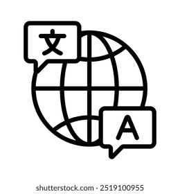 Design de ícone de tradução de idioma, pronto para uso premium