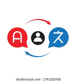 Language translation icon design. vector illustration