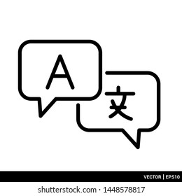 Language translation icon flat vector stock illustration. EPS 10