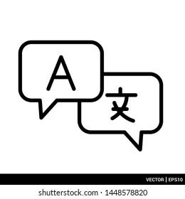 Language translation icon flat vector stock illustration. EPS 10