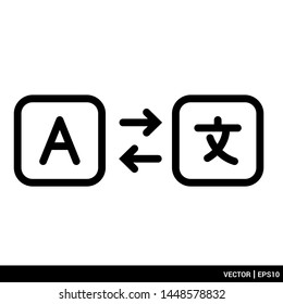 Language translation icon flat vector stock illustration. EPS 10