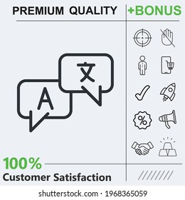 Language translation icon graphic elements for your work