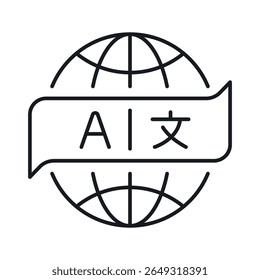 Language translation icon illustrating global connection between people through technology and communication in vector design