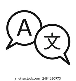 Language translation icon mark in filled style