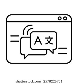 Language Translation Icon Representing Multilingual Communication and Global Reach