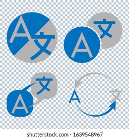 Language translation icon set on transparent Background