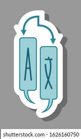 Language translation icon that symbolizes multilingual and interpreter. All the objects, shadows and background are in different layers. 