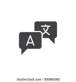 Language translation icon vector, filled flat sign, solid pictogram isolated on white, logo illustration