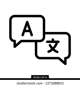 Language Translation Icon Vector Illustration Logo Template