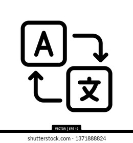Language Translation Icon Vector Illustration Logo Template