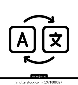 Language Translation Icon Vector Illustration Logo Template