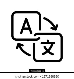 Language Translation Icon Vector Illustration Logo Template