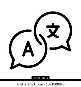 Language Translation Icon Vector Illustration Logo Template