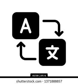 Language Translation Icon Vector Illustration Logo Template