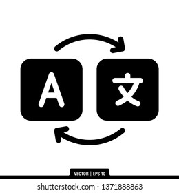Language Translation Icon Vector Illustration Logo Template