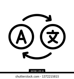 Language Translation Icon Vector Illustration Logo Template