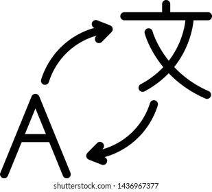 Language Translation Icon Vector Illustration Logo Template