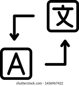 Language Translation Icon Vector Illustration Logo Template