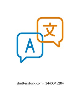 language translation icon. vector illustration logo template eps10 isolated on white backgrouud