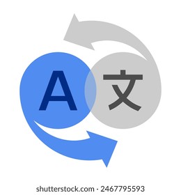 Language translation icon vector illustration isolated on transparent white background.