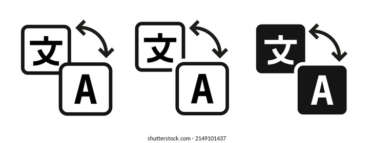 Language Translation Icons. Translator Flat Vector Icons. Interpreter Symbol Set. Vector EPS 10