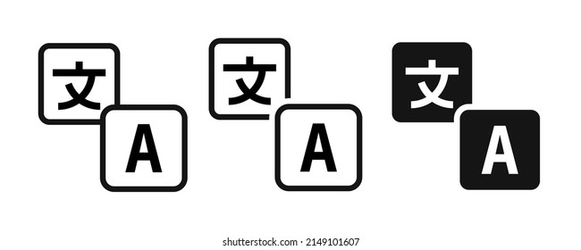 Language Translation Icons. Translator Flat Vector Icons. Interpreter Symbol Set. Online Translator Sign.  Vector EPS 10