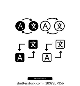 Language Translation Icons Vector Illustration Logo Template in trendy style