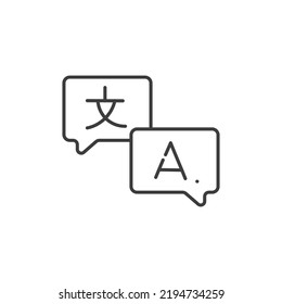 Language translation line icon, outline vector sign, linear pictogram isolated on white. logo illustration