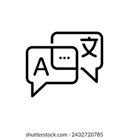 Language translation line icon, outline vector sign, linear pictogram isolated on white. logo illustration