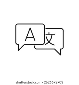 Language translation line icon, outline vector sign, linear pictogram isolated on white. logo illustration